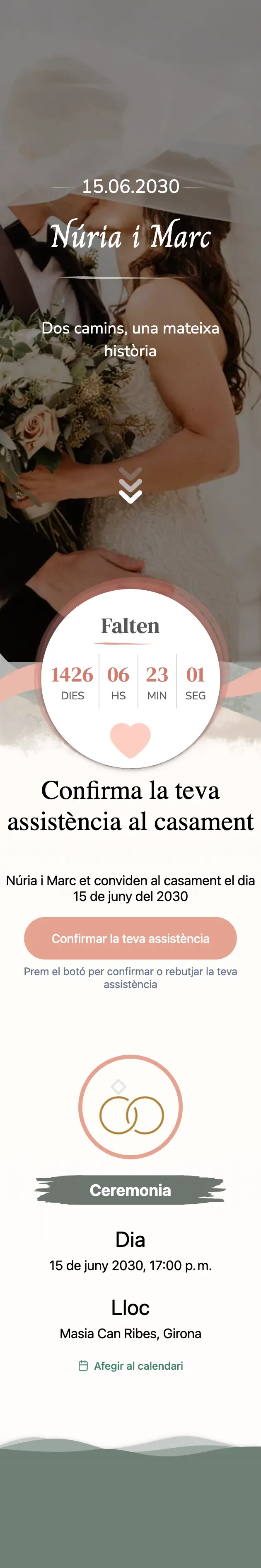 Disseny d'exemple d'invitació de casament — Natural