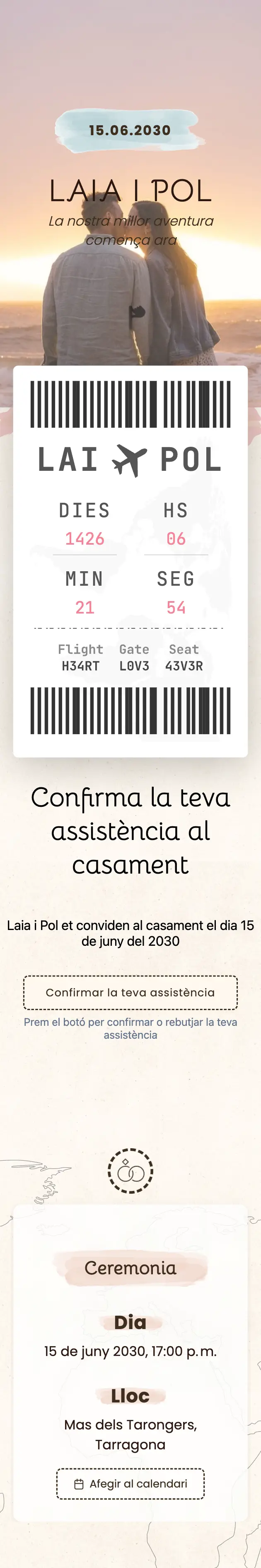 Disseny d'exemple d'invitació de casament — Aventura