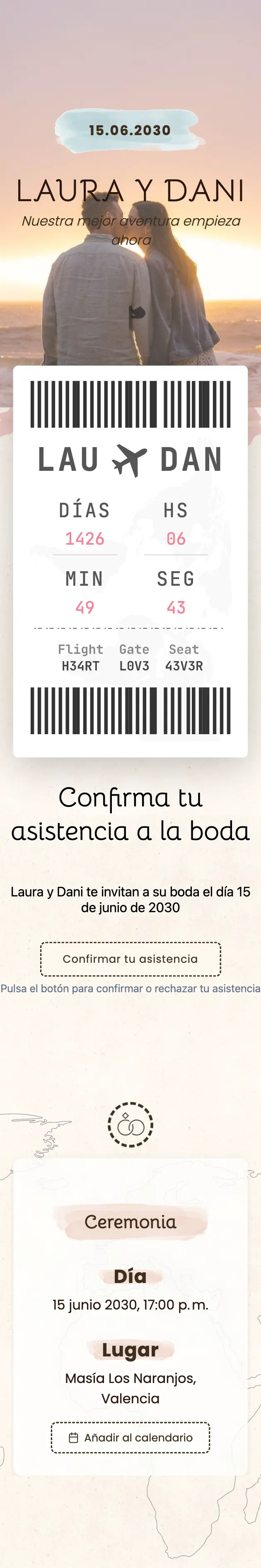 Diseño de ejemplo de invitación de boda — Aventura